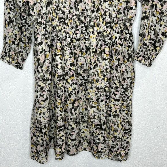 NWT THEORY Gathered Shirt Dress in Floral Silk Crepe XL - Picture 5 of 15